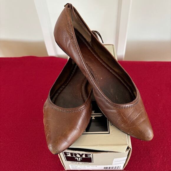 FRYE Women’s Regina Ballet Flats in Cognac Leather - 7 - Picture 10 of 10
